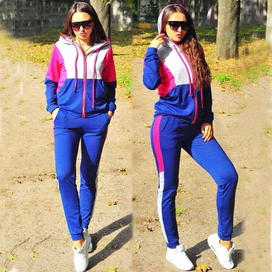 

Zogaa 2019 Women Two Piece Set Top And Pants Casual Sport Suit Plus Size Female Tracksuit 2 Piece Sets Women's Zipper Tracksuit