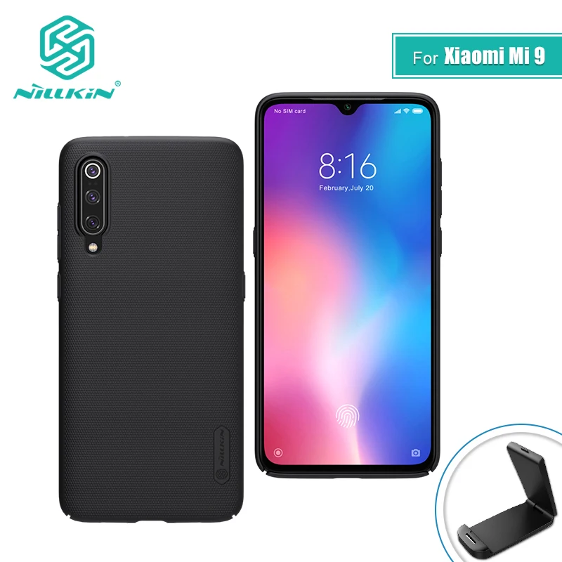 For xiaomi mi 9 case cover 6.39'' NILLKIN Frosted PC Matte hard back cover Gift Phone Holder mi 9 case for xiaomi mi9 mi 9 pro