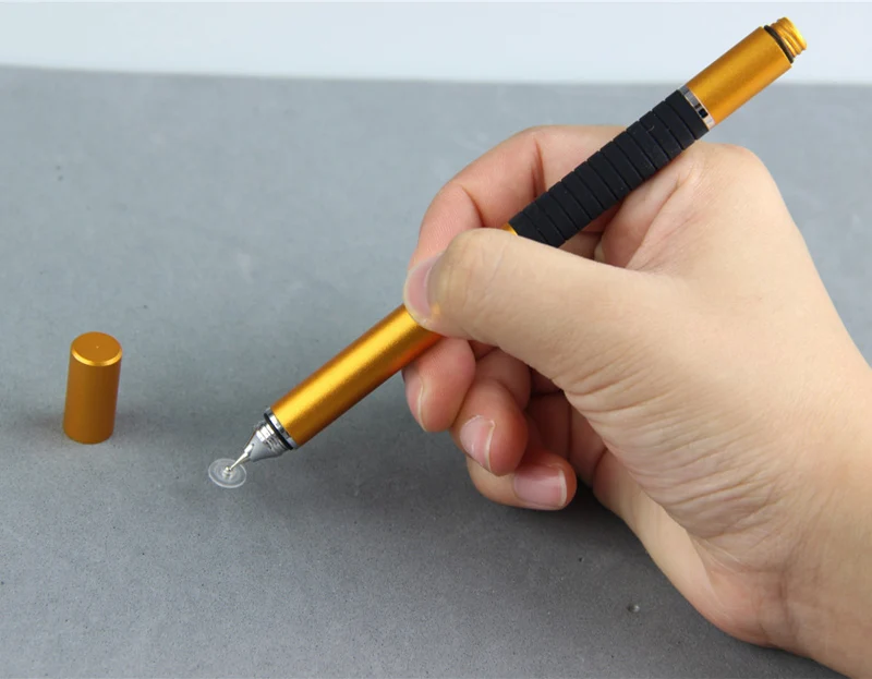 plate style stylus pen touch pen 2 in 1 with black silicon-09