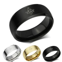 MASONIC RING Titanium Ring Men Stainless Steel Jewelry 1