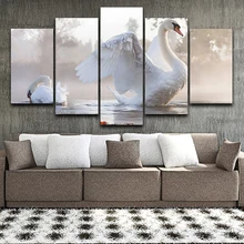 

HD Printed Modern Wall Art Painting On Canvas 5 Piece/Pcs Swan Animal Modular Picture Home Decoration Posters Frame Living Room