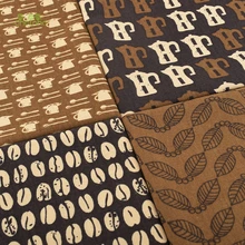 Chainho, кофе печатных позиционирования хлопок льняная ткань для DIY шитье и стеганые занавески, подушки, мебель и материал для покрытия дивана