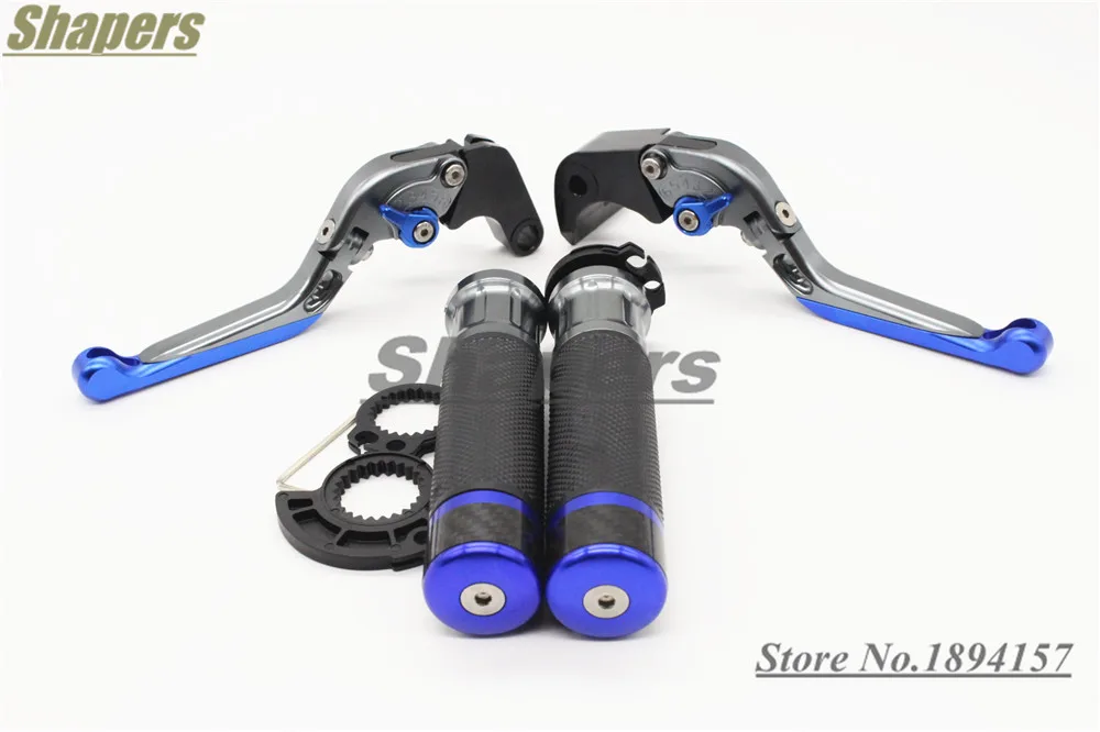 

For SUZUKI GSF 650/1200/1250 Bandit DL1000 V-Strom CNC Aluminum Folding Brake Clutch Levers Handlebar Hand Grips Set Blue