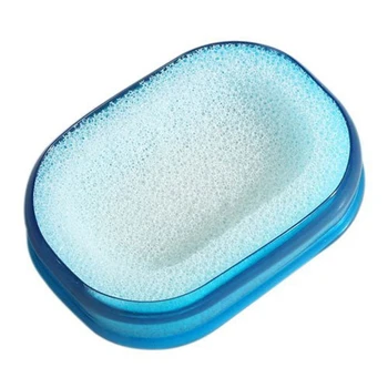 

Bathroom Multifunctional Light Blue Hard Plastic Double Layers Sponge Aerobic Soap Box/Dish/Case/Saver/Holder
