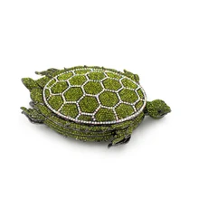 Новинка, винтажная черная Свадебная вечерняя сумка в форме черепахи, женская вечерняя сумочка с кристаллами, клатчи со стразами, кошельки, зеленые кошельки для женщин