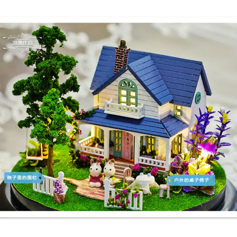 

Romantic Chateaux Miniature Dollhouse Assembling Toy for Kid's Christimas Toy ,Cute DIY Plastic Ball House Model Building Kits