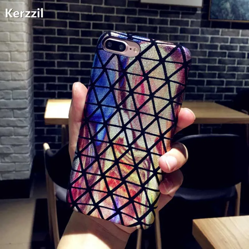 Kerzzil блестящий чехол для телефона с бриллиантами iphone 7 6 6S Plus лазерный цветной