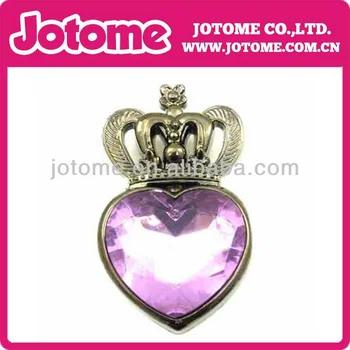 

large purple heart Crystal Rhinestone princess crown brooch pins jewelry