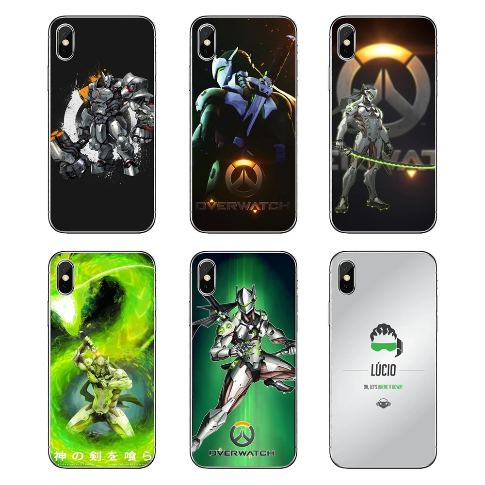 

game Overwatch OW Genji Soft Transparent Shell Covers For iPod Touch iPhone 4 4S 5 5S 5C SE 6 6S 7 8 X XR XS Plus MAX