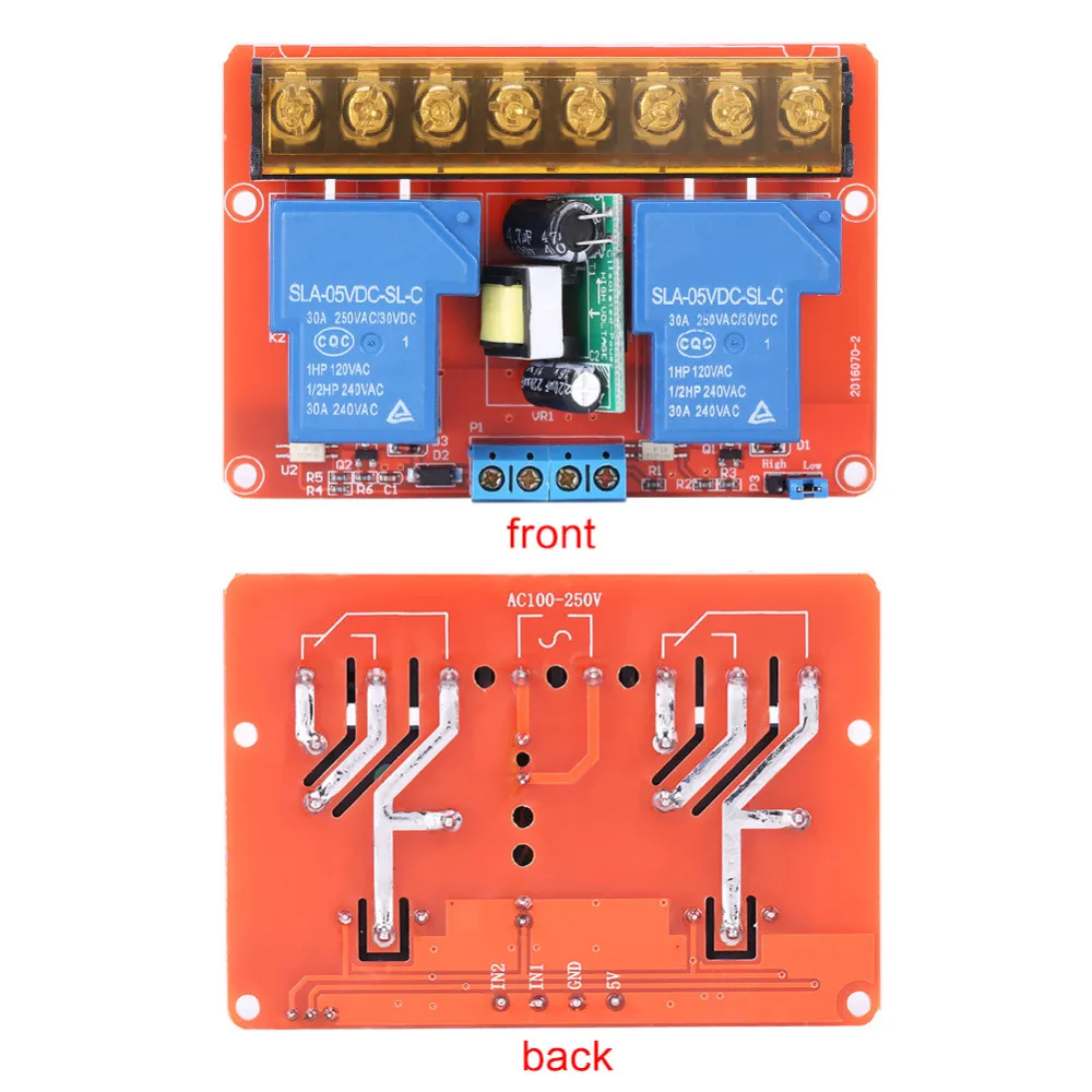 2 канальный релейный модуль 30A DC 5V Высокий Низкий уровень триггер Управление триггерный релейный модуль реле доска AC 100 V-250 V