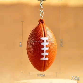 

American Football Pendant Keychain Pu Rugby Keychain 12pcs/lot Key Chains Car Keyring Cute Key Holder llaveros portachiavi