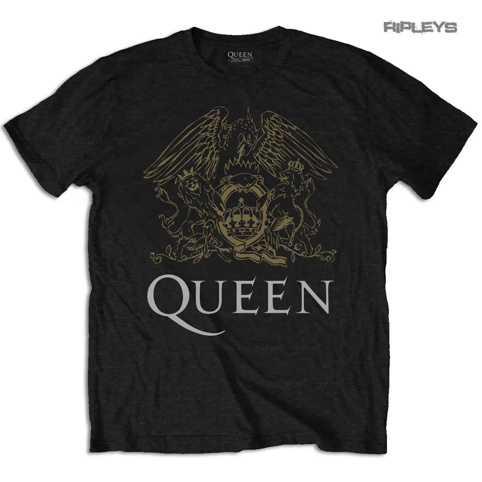 Official T Shirt QUEEN Bohemian Rhapsody Black CREST Classic All Sizes T Shirts 2018 Brand Clothes