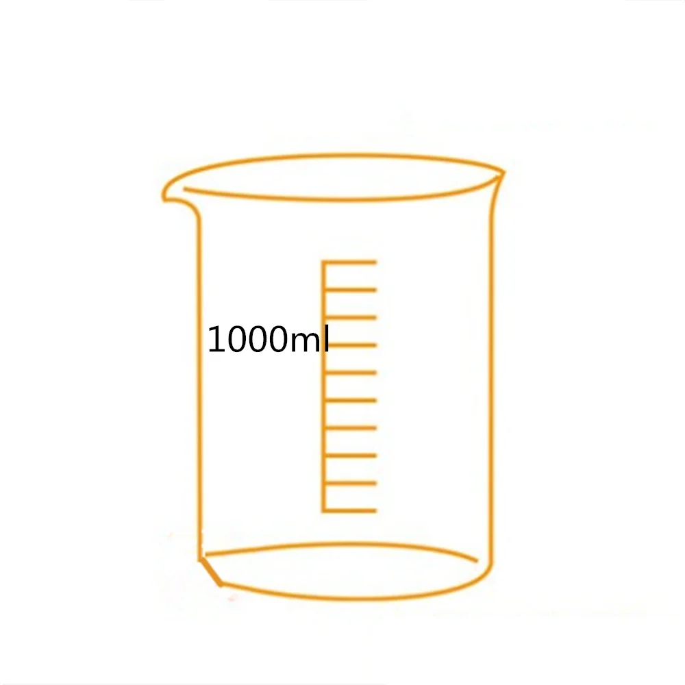 

1pcs 1000ml Quartz Beaker with scale for laboratory