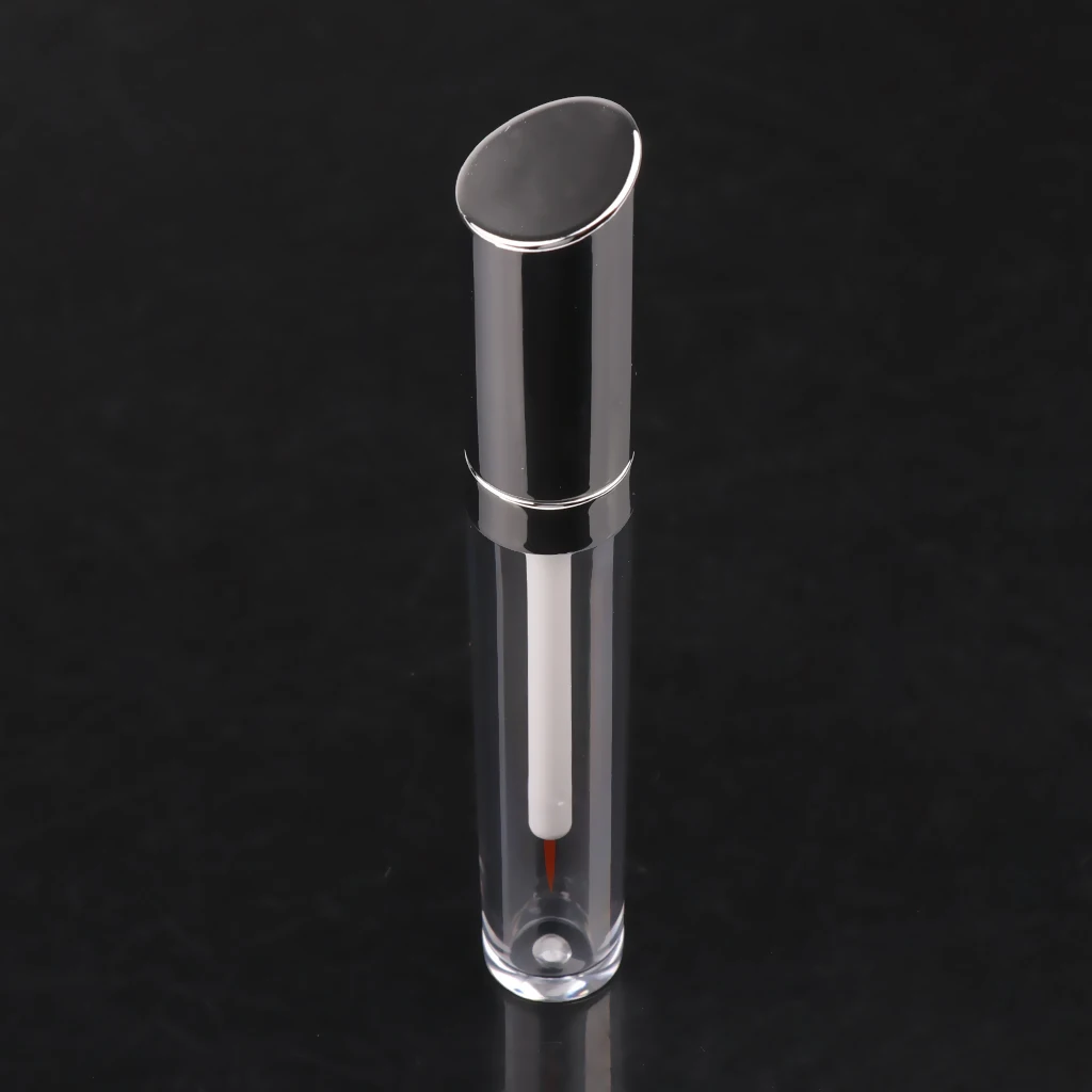 2pcs 5ml Silver Cap Acrylic Empty Eyelashes Tube Eyeliner Vials Bottle for Eyelash/Eyebrow Growth Serum Castor Oil
