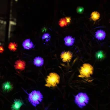 5 м 20 светодиодный снежный шар Одуванчик Солнечная гирлянда для рождественской вечеринки садовая лампа домашний водонепроницаемый уличный фонарь