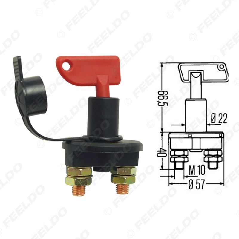 FEELDO Авто Грузовик Лодка Батарея изолятор отключите Мощность выключатель со съемной 2 ключ DC12V/24 В # FD5703