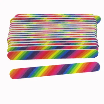 

JEARLYU Double-sided Rainbow Color Nail File 10pcs/lot 100/180 Sanding Buffer Nail Files Nail Art Tips Manicure Pedicure Tools