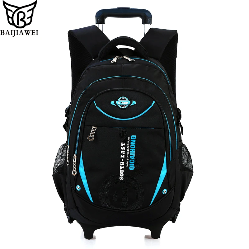 

BAIJIAWEI Removable Children School Bags With 6 Wheels For Boys Girls Trolley Backpack Kids Wheeled Bag Bookbag Travel Luggage