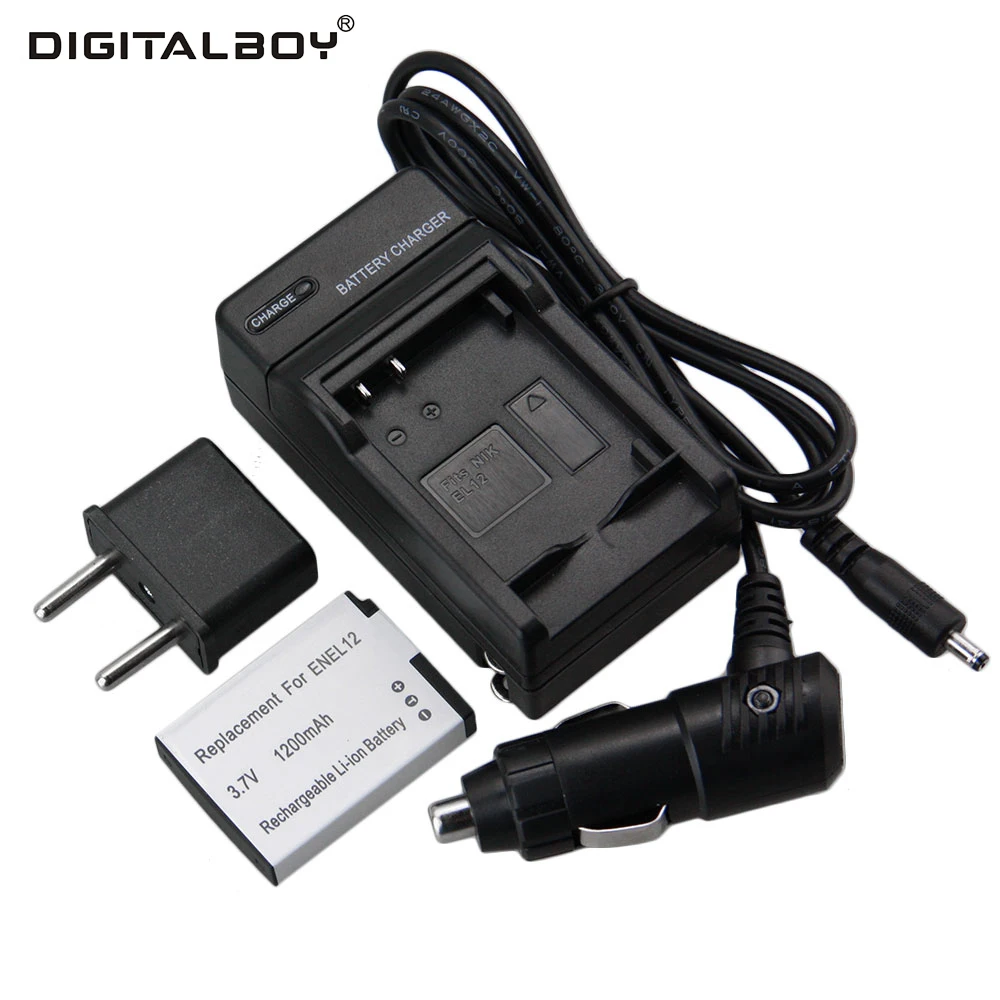 

Digital Boy 1pcs Battery+Charger EN-EL12 EN EL12 ENEL12 Rechargeable Camera Battery For Nikon S8200 S9100 S9200 S9300 P300 P310