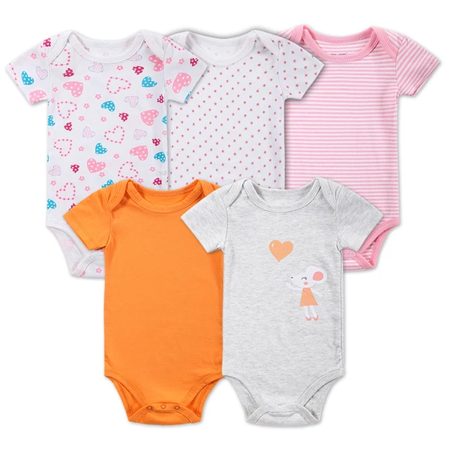 Fashion 5 Pieces/lot Baby Bodysuit 100 Cotton Newborn Baby Print