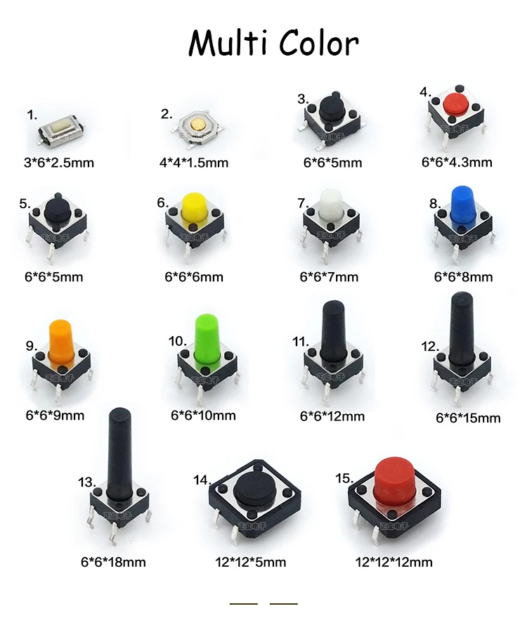 Free Shipping 1 Box 15 Types 150pcs Tactile Push Button Switch Micro Switch Dip Smd 4 Pin For Induction Cooker Electrical Panel Switches Aliexpress