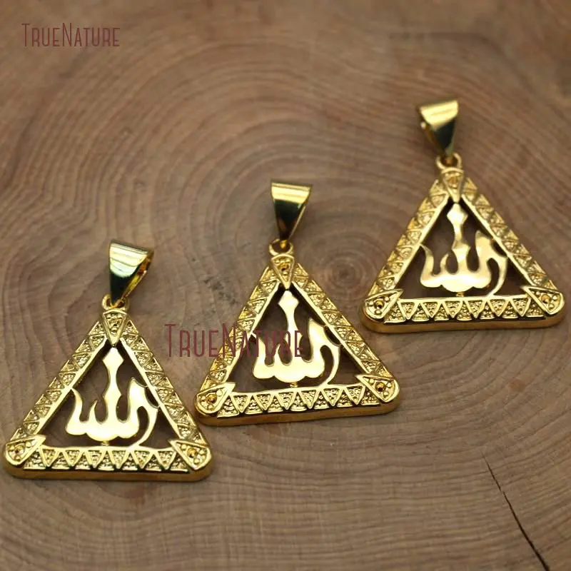 20171218-PM6967- Copper Pendant Muslim Gold Plated Allah Trangle Pendant_4