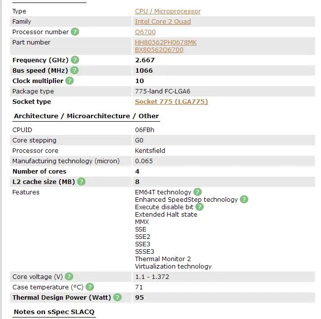 Intel Q6700 Core 2 Quad Processor 2,66 GHz 8MB Quad-Core FSB 1066 Настольный LGA 775 cpu