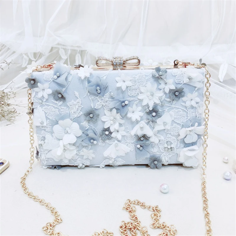 

Brand design full Flower Women Evening Bag luxurious Diamond pearl Small Wedding Handbags For 2019 Female Clutch Purse MN1379