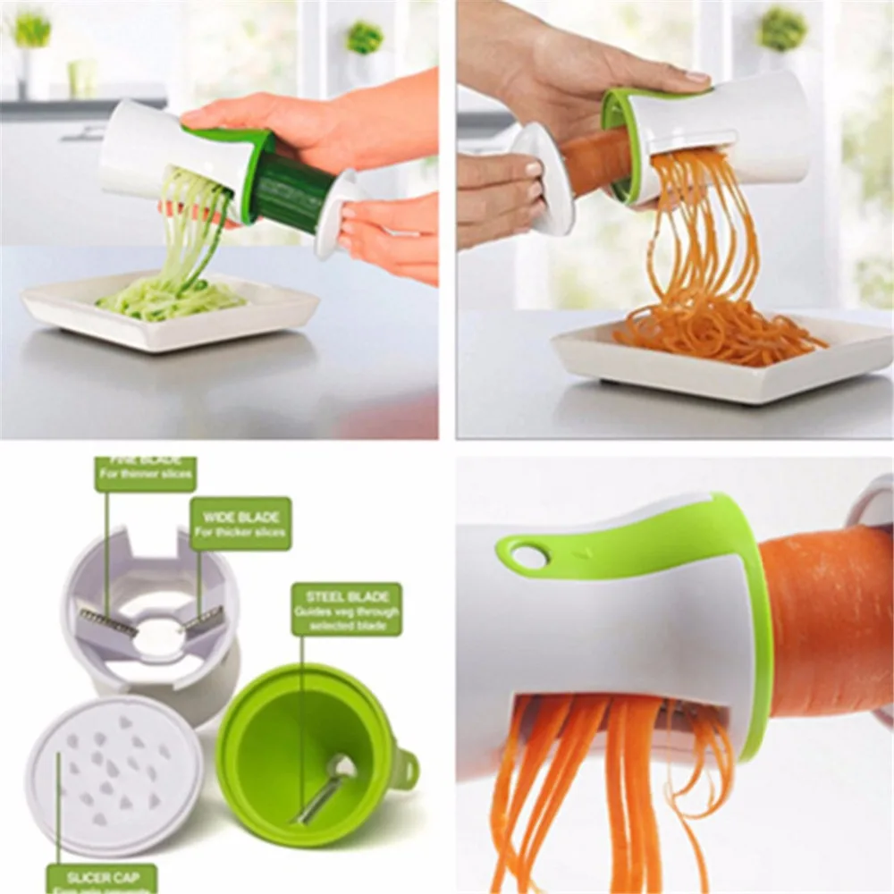 

Vegetable Spiral Shred Handheld Spiral Cutter Graters Carrot Cucumis Sativus Slicer Spaghetti Pasta Kitchen Cooking Tools