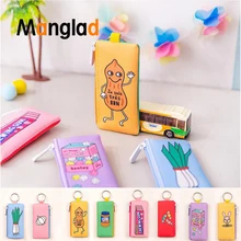 Милый кошелек для монет с мультяшным принтом, кошелек из искусственной кожи на молнии, мини-кошелек, детский Подарочный мешочек для хранения, креативный кошелек