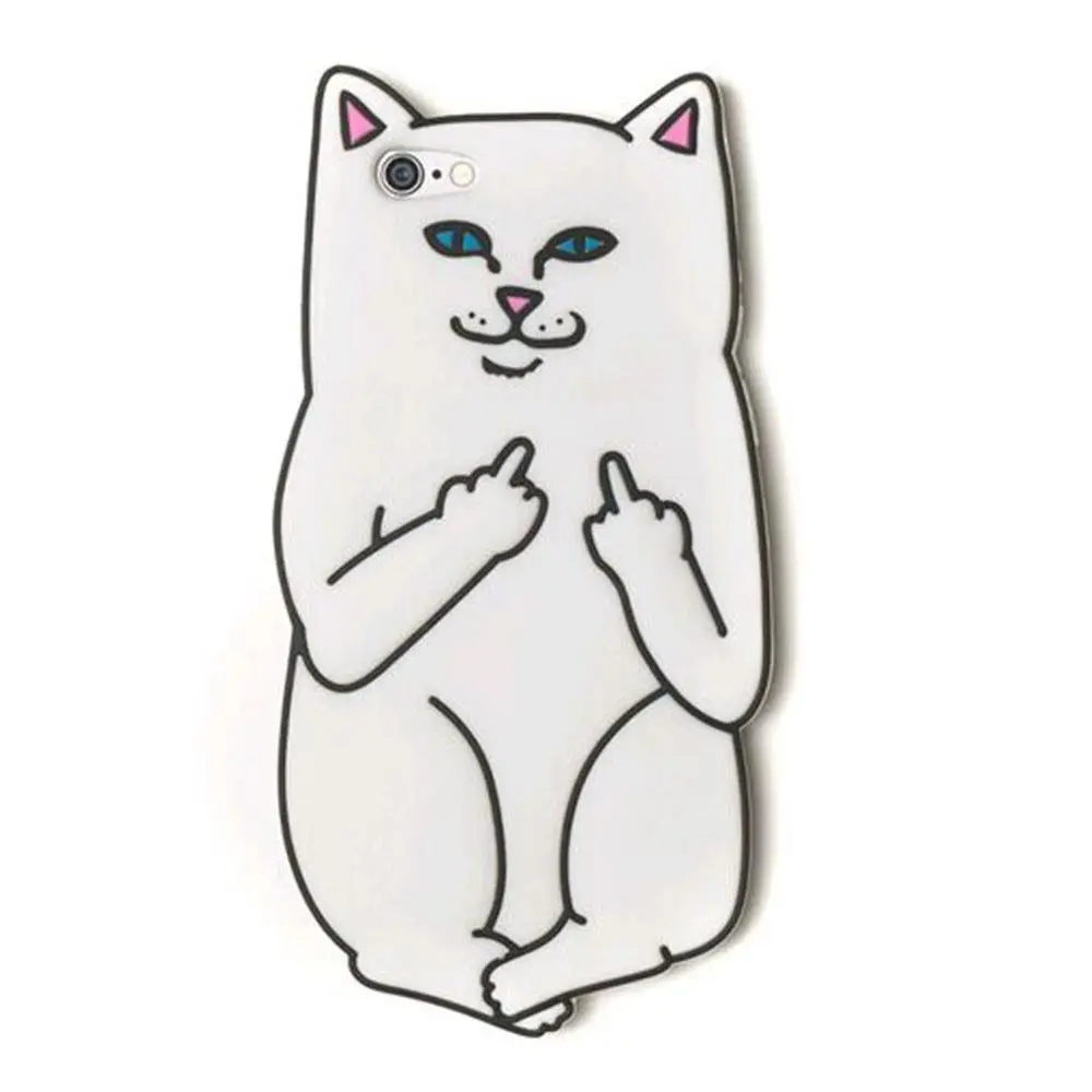 Мягкий силиконовый чехол для мобильного телефона с 3D рисунком для Apple iPhone 5 5S 5C SE 6 6S 6 Plus 7 8 Plus X XS XR XS Max - Цвет: White Cat