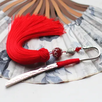 

1pcs Chinese style classical tassel bookmarks<more than a year>Metal creative Tibetan silver fish bookmarks