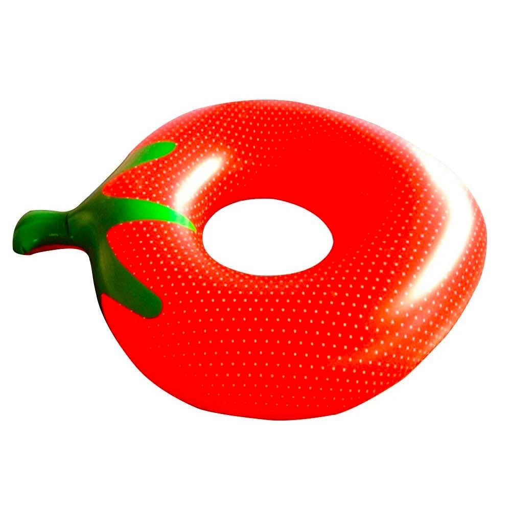 Giant Inflatable Stawberry Swimming Ring Eco friendly PVC Donut Circle Pool Float For Adult And Children Party Toys Floatie