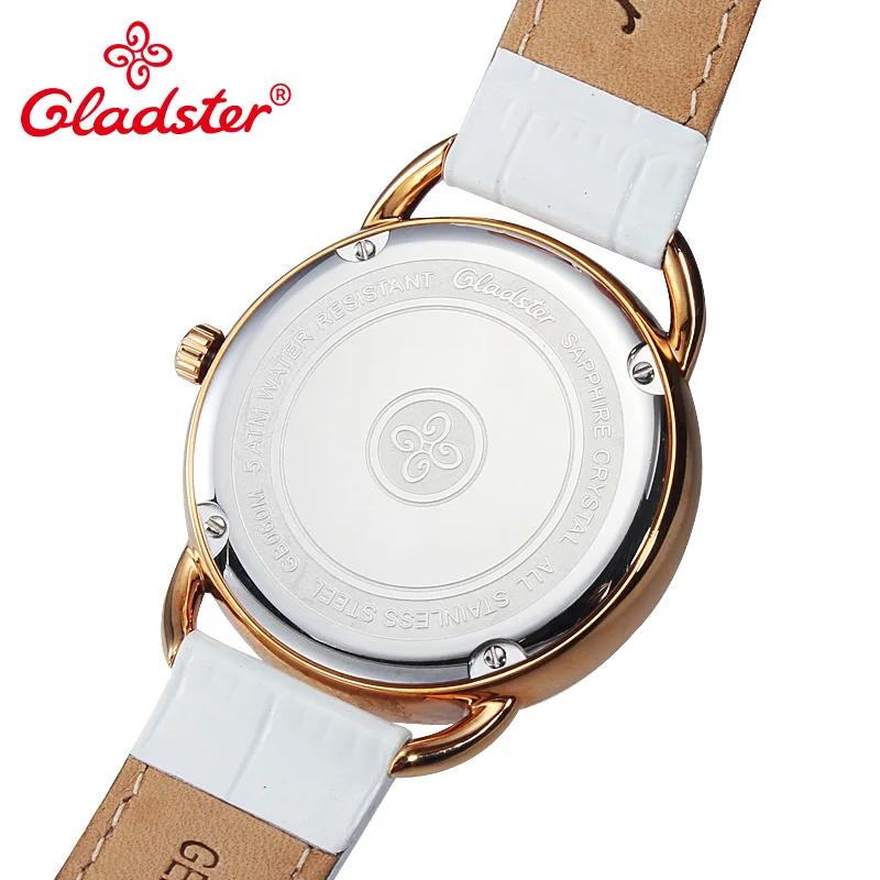 Gladster люксовый бренд Япония Miyota 1L45 модные красные женские наручные часы сапфировые хрустальные золотые женские кварцевые часы женские наручные часы