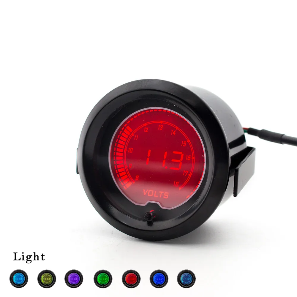 

CNSPEED 7 Colors 52mm 8-18V Digital Volt Gauge Meter With Canged Lcd Light Beautiful Auto VOLT Gauge Meter Car XS100114