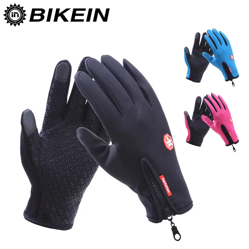 BIKEIN Outdoor Winter Racing Sports Waterproof Touch Screen Glove Bicycle Soft Warm Windstopper Gloves Cycling Bike Accessories