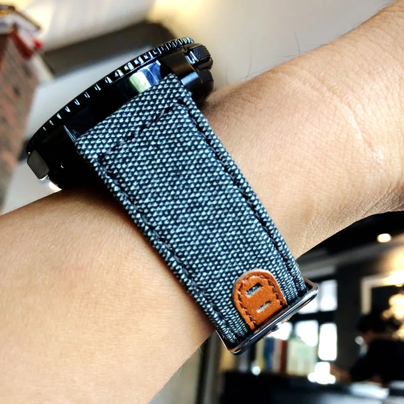 Ремешок из нейлона и кожи для Samsung Gear S3 Huami Watch 1 2 22 мм|leather watch band strap|watch strapband strap |