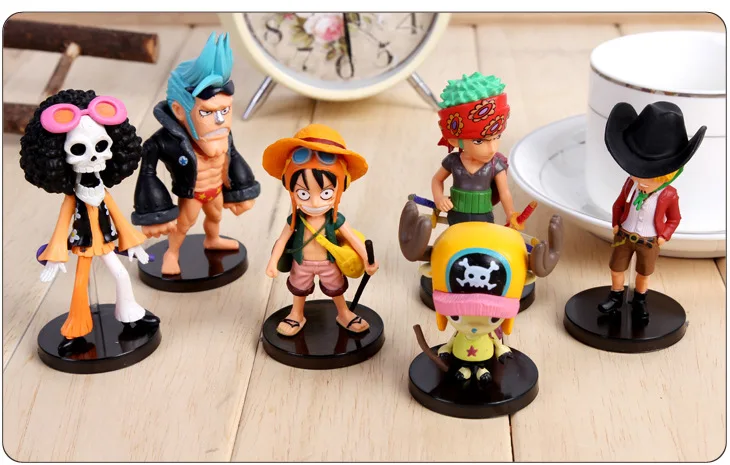 

6pcs/lot Action Figure Luffy group adventure Makeup Microscopic Golden Lion Theatre 5-10cm PVC decoration Doll Model Anime