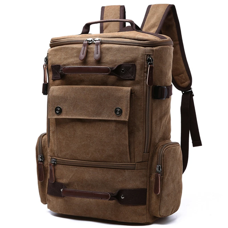 حقيبة ظهر قماشية صلبة للرجال ، حقيبة سفر ، للمدرسة ، الكمبيوتر المحمول ،  النوت ، حقيبة الظهر|backpack rucksack|school bag materialcanvas backpack -  AliExpress