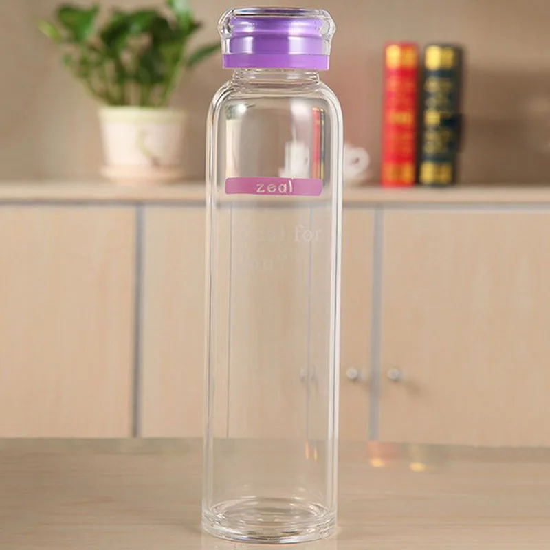 Новое поступление, тонкая дизайнерская бутылка для воды Dream, короткая спортивная бутылка с английским рисунком, Высококачественная портативная стеклянная бутылка