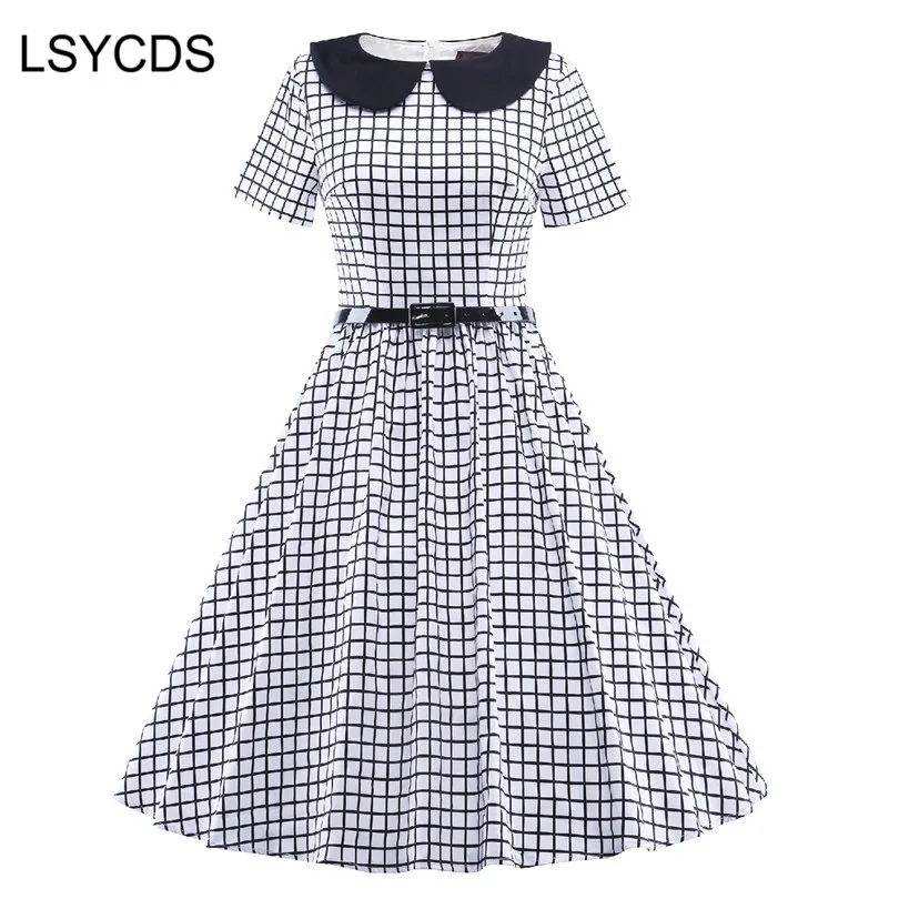 LSYCDS Women Peter Pan Collar Dress 