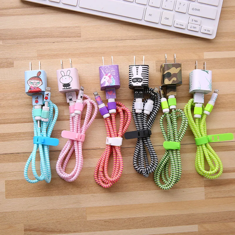 Buy Cartoon Cute USB Cable Earphone Protector Set With