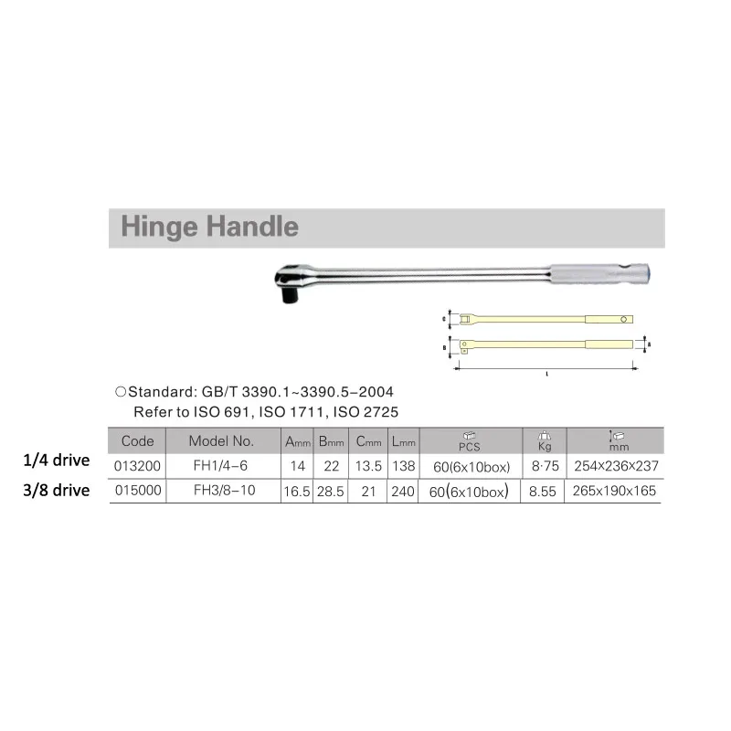 1-4 3-8 socket hinge handle size