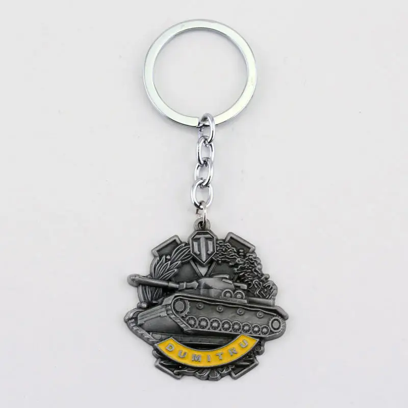 

dongsheng Game World Of Tanks Keychain WOT Pendant Keychain Metal Men Car Key Gift Tank War Pendant Keyring Jewelry -50
