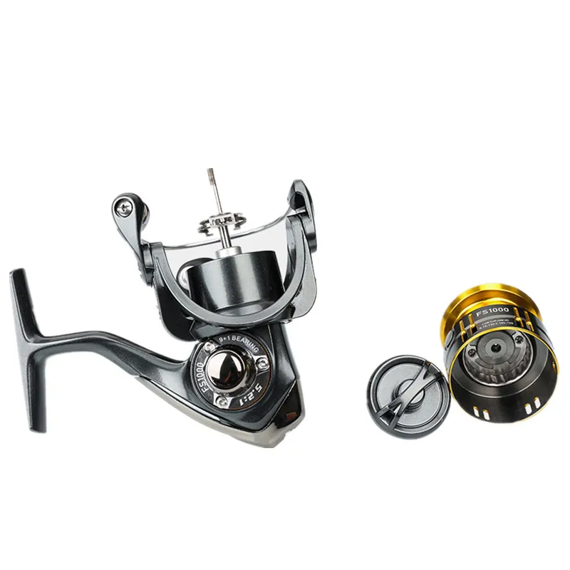 Tsurinoya FS 800/1000 الغزل المعدنية الصيد بكرة 9 + 1BB/5.2: 1/4 كيلوجرام Carretes Pesca المياه المالحة إغراء بكرات Carretilha Moulinet بيكي