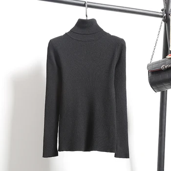 

TUHAO Office Ladies' clothing Winter Knitted Pullover Sweater Solid Color Turtleneck Fashion Slim Fit Sweaters for women AM09