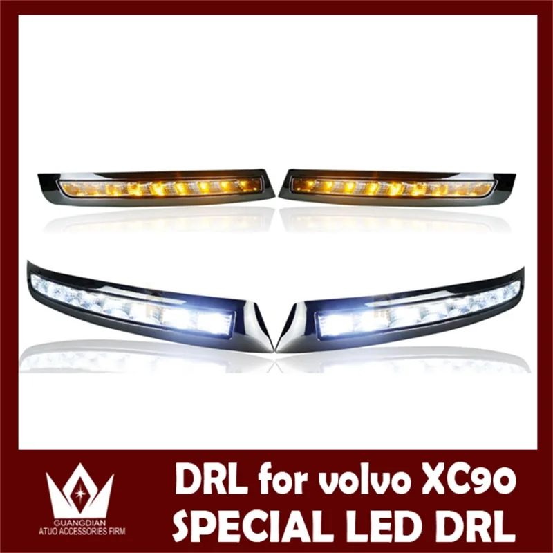 

GuangDian 1Set Auto LED Headlight DRL Daytime Running Lights with Yellow Turn Signals Car LED Lamps For Volvo XC90 2007-2013