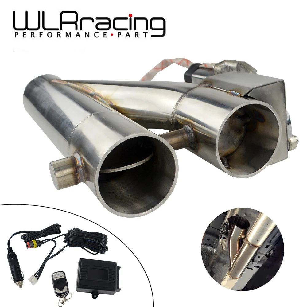 Recorte e Cut-out Dual-válvula de Controle Remoto sem Fio Wlr-aço Inoxidável Universal 3 Downpipe Escape Elétrico 304 2.5
