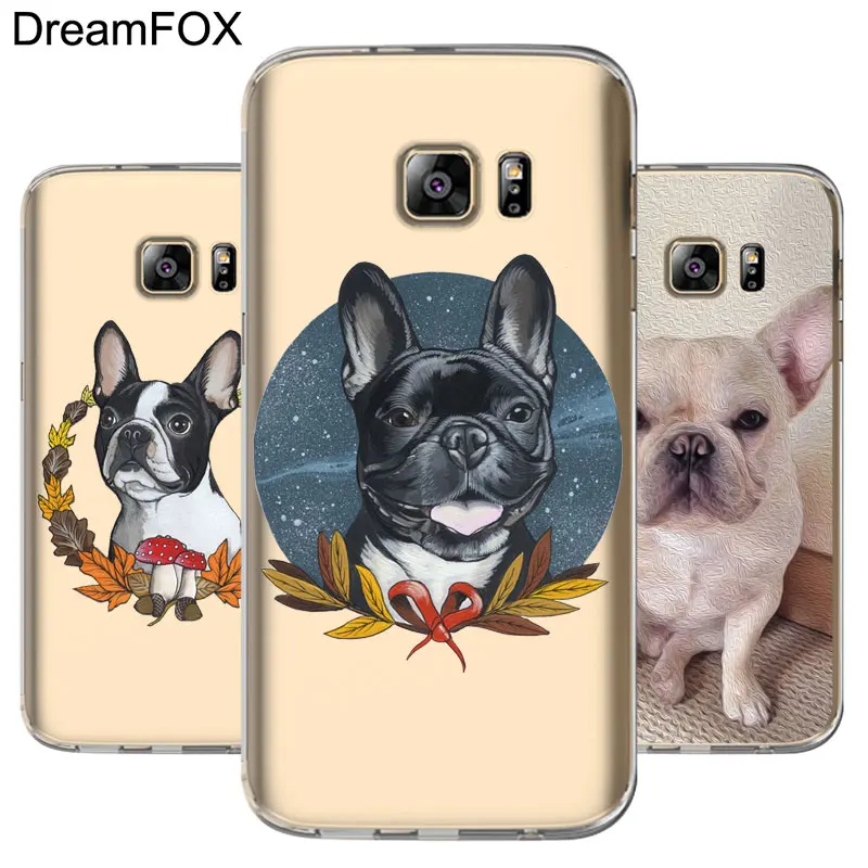 DREAMFOX M224 Французский бульдог Мягкий ТПУ силиконовый чехол для Samsung Galaxy S5 S6 S7 S8 S9 S10 5G