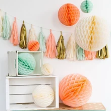 "(20 см) 17 цветов Сотовые шарики бумажные фонарики Свадебные бытовые украшения супермаркеты торговые рынки наружное украшение